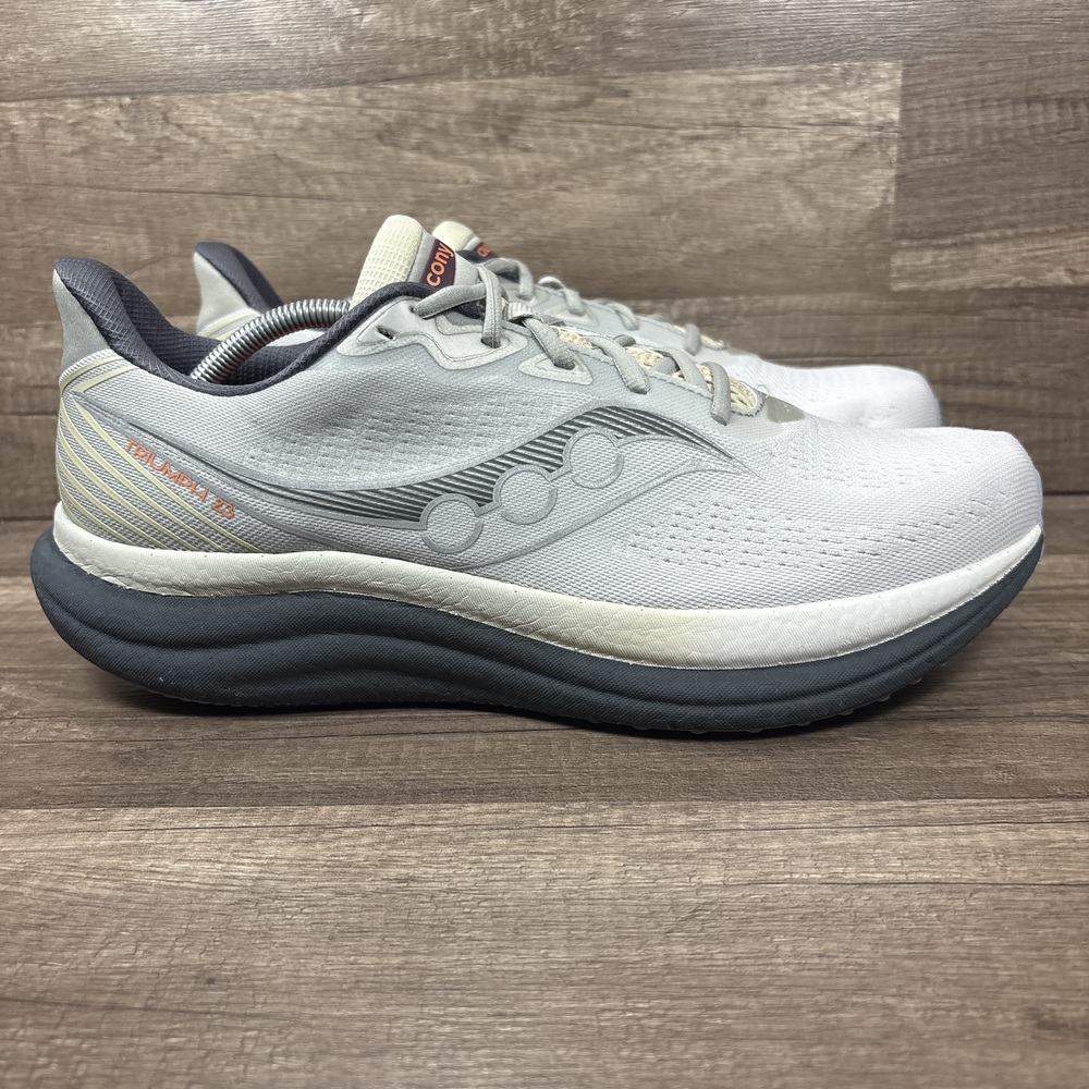 Saucony Triumph 23 Gray White Mens US Size 13 Wide S21024-505 Running Shoes
